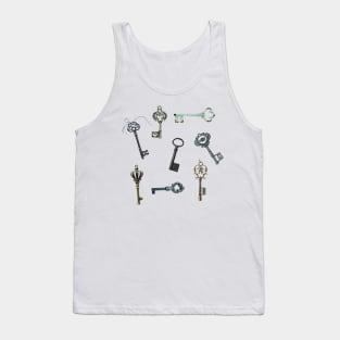 Vintage Keys Steampunk Theme Tank Top